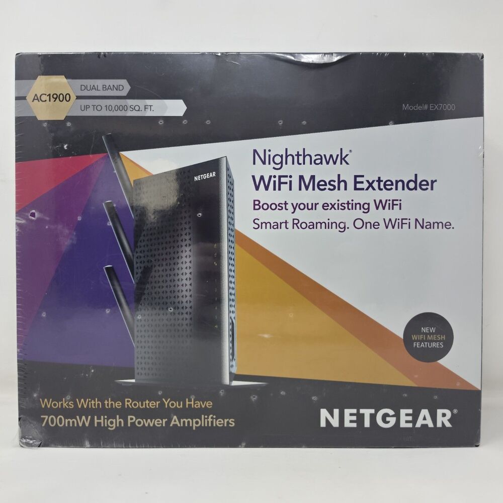 NEW Netgear Nighthawk WiFi Mesh Extender AC1900 Dual Band 10,000 Sq. Ft.